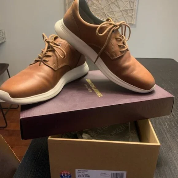 plain toe johnston murphy dark brown dress sneakers Johnston & Murphy Brody Plain Toe Brown / 9
